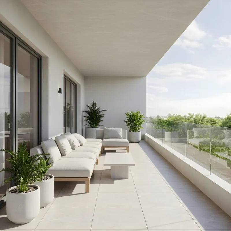 Fechamento de sacada com vidro retrátil